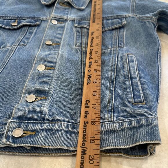 Upcycled Blue Denim Jean Jacket Medium Refashion Custom Design Dragon Fly - Picture 6 of 9